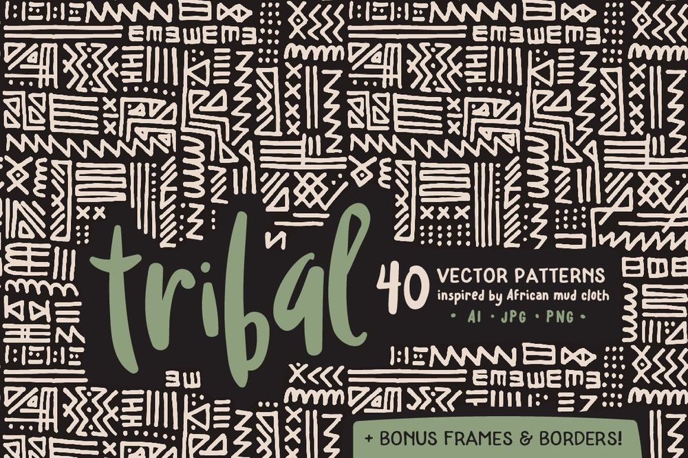 40 handmade tribal vector patterns