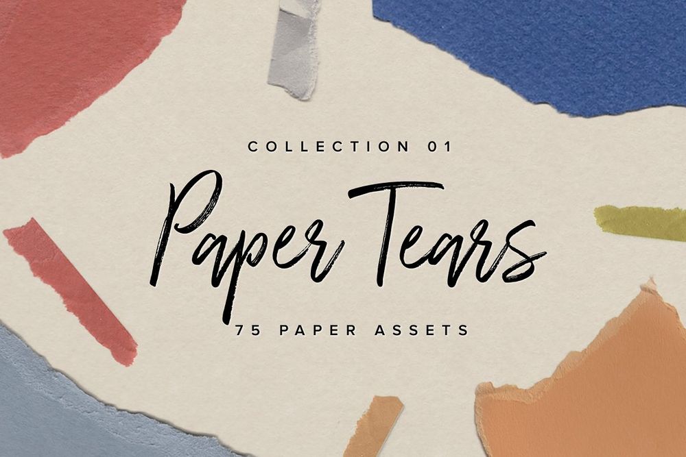 A collection of paper tears