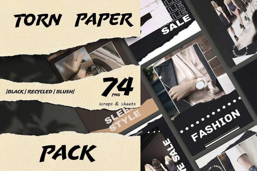 A craft torn paper pack