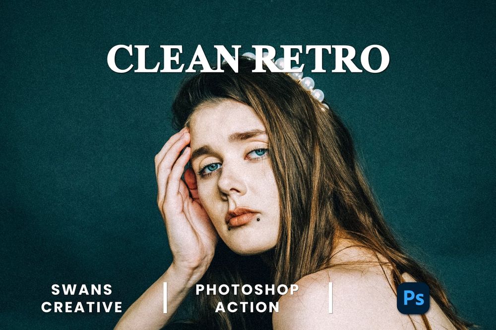 A clean retro photoshop action