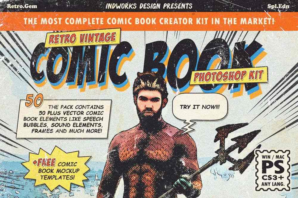 A rtero comic book photoshop action