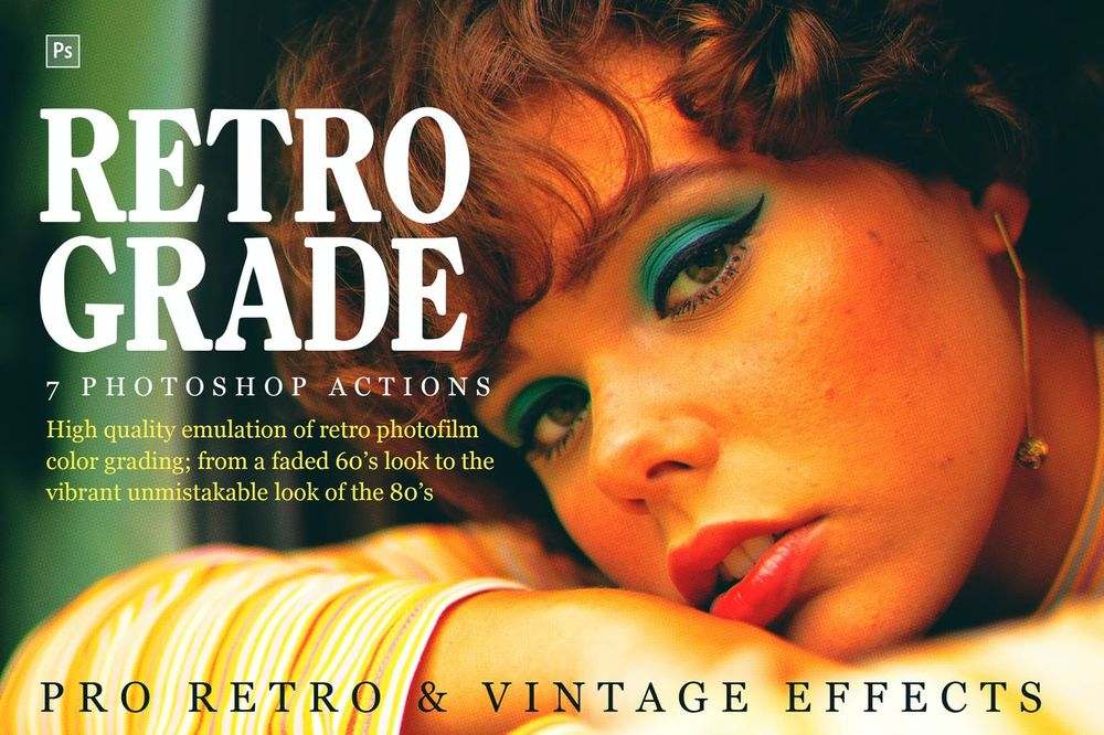 A retro and vintage actions for photoshop