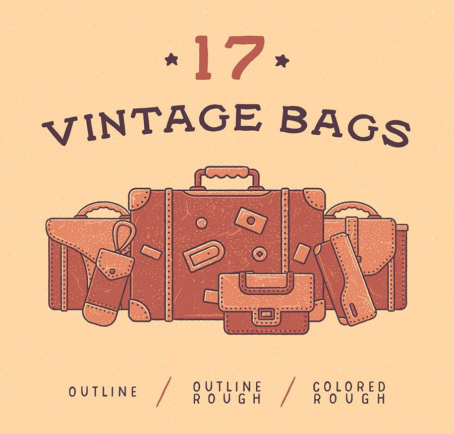 A free set of cintage bag icons