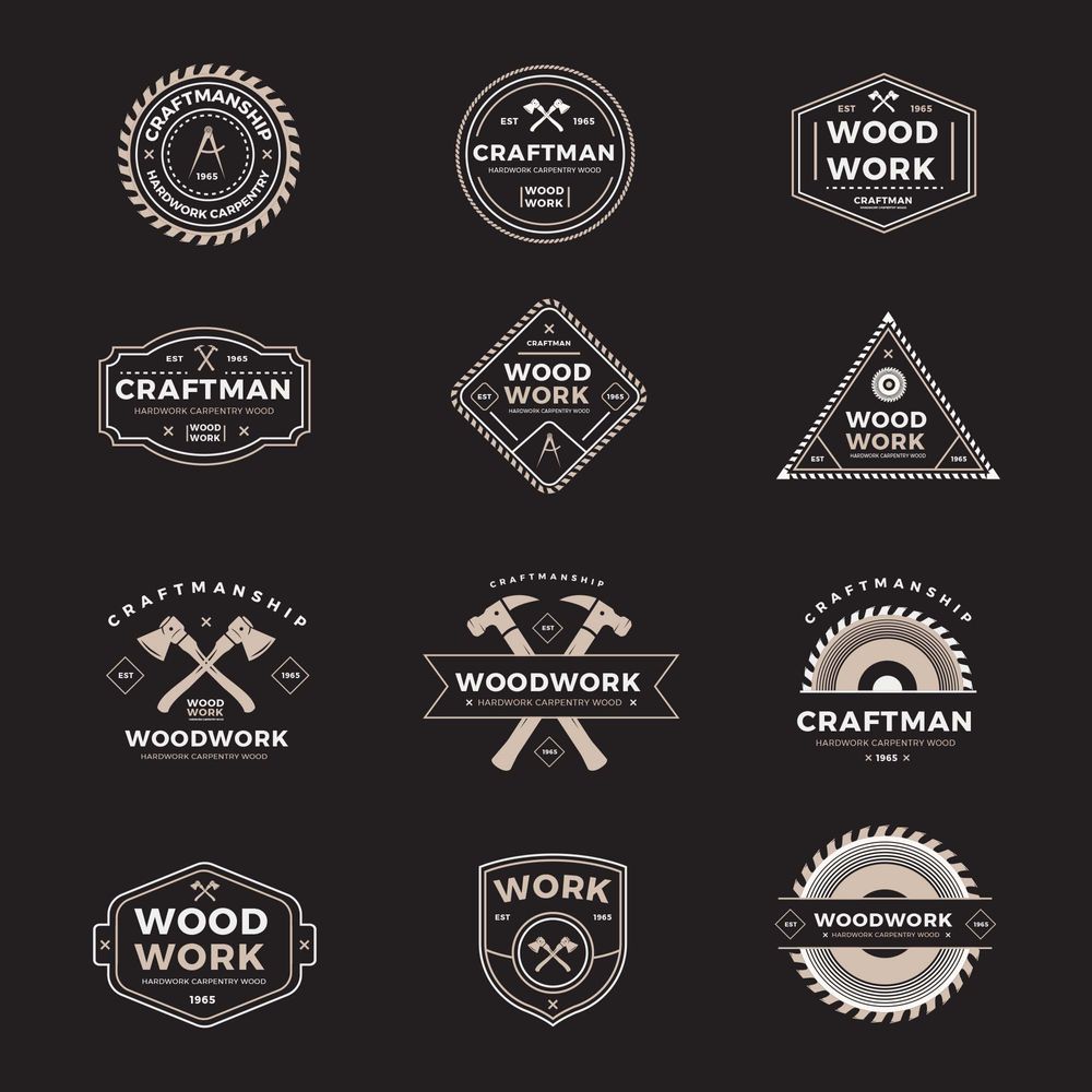 A free carpentry badges set