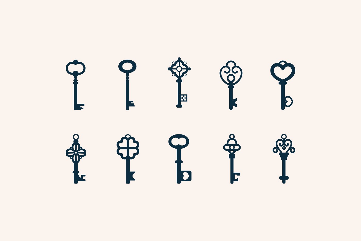 Vintage Retro vector keys