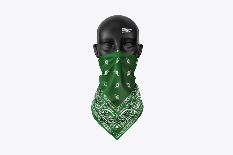 A bandana on mannequin mockup template