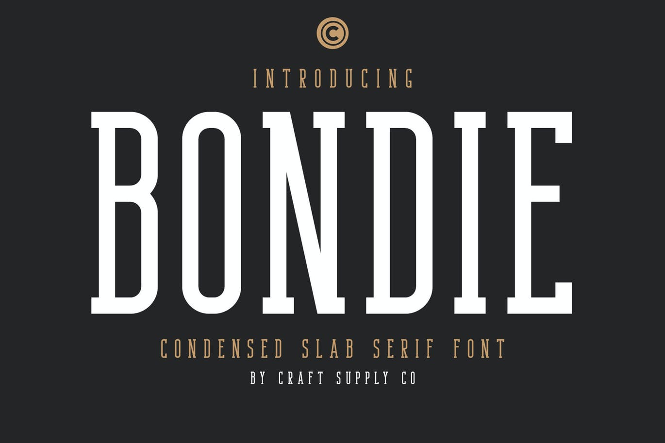 A condensed slab serif font