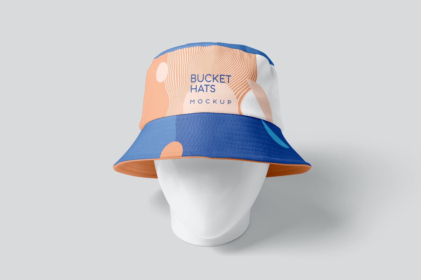 A bucket hat on mannequin head mockup