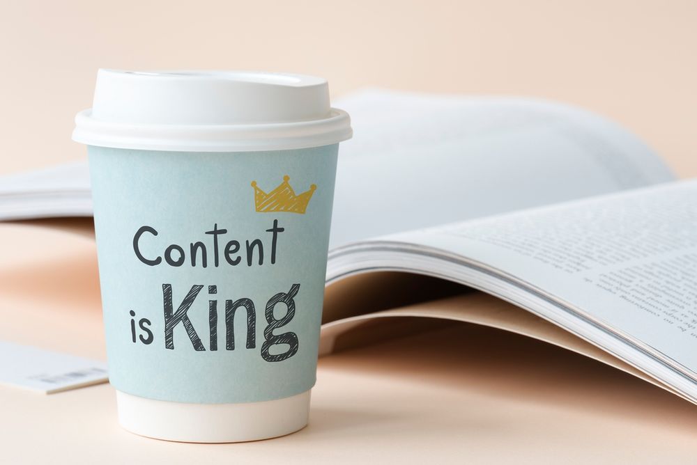 A quote content is king on cup