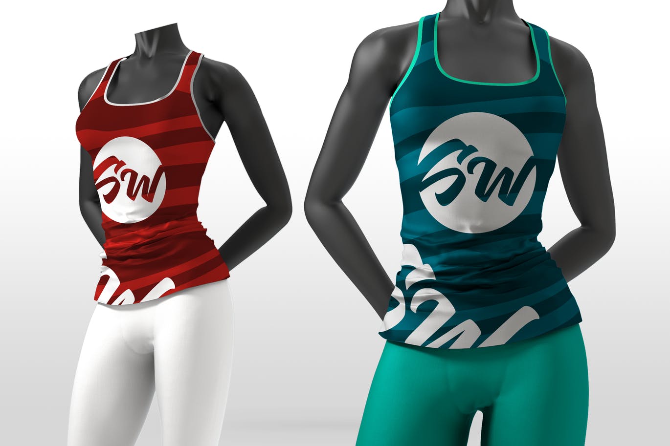 A female mannequin tank top mockup template