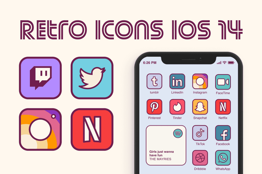 Retro IOS 14 icon set