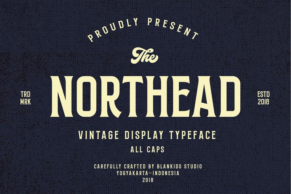 A vintage display all caps typeface