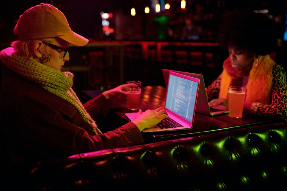 A hackers working with computer