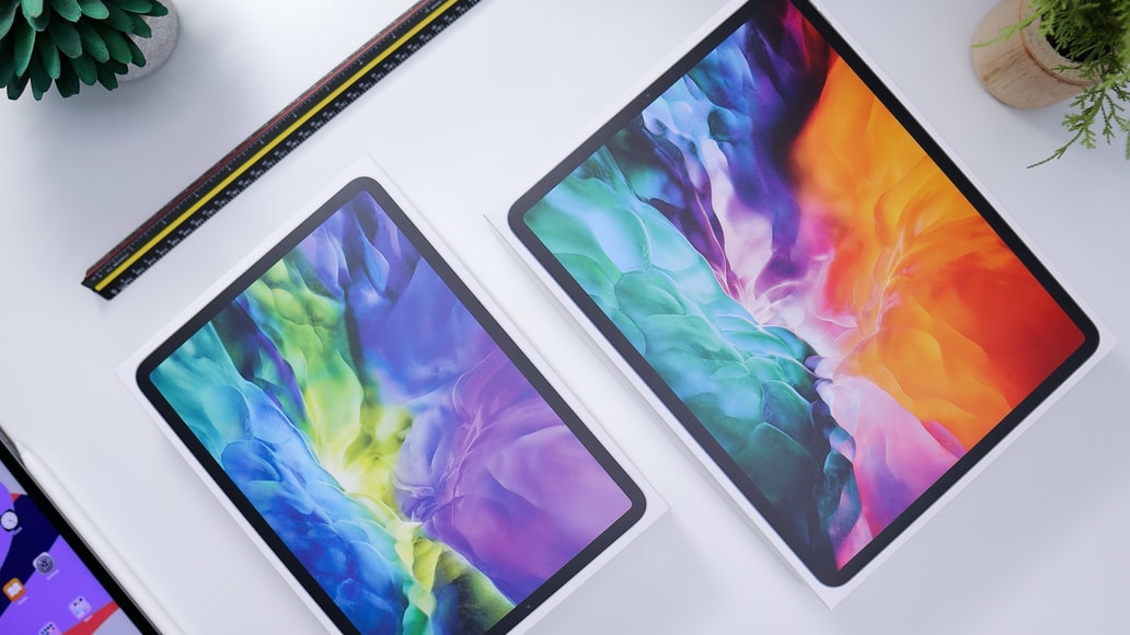 A colorful ipad screens