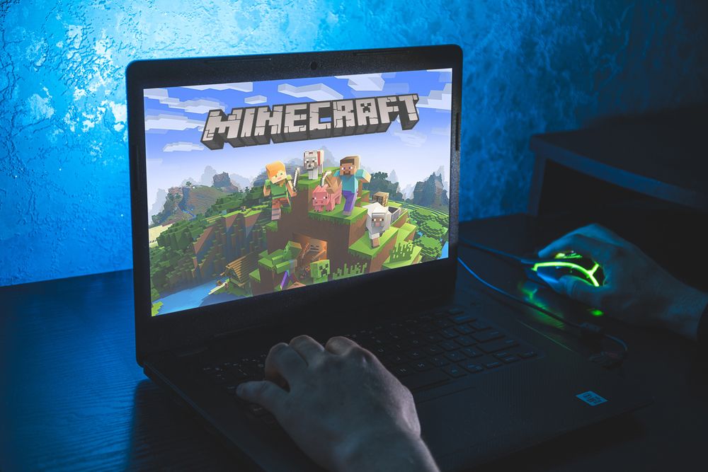 A minecraft game on screen