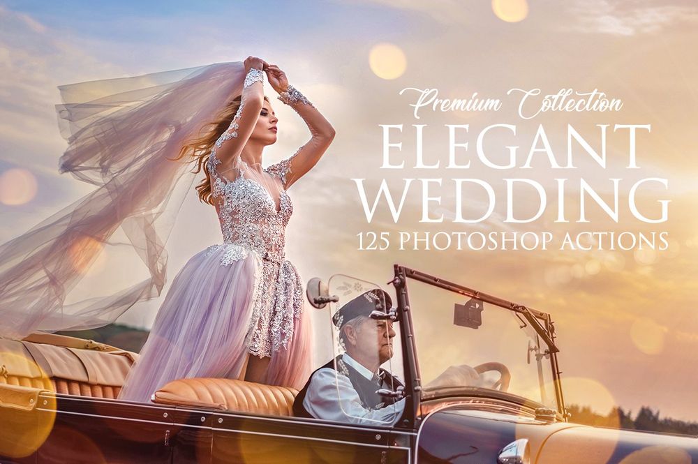 Elegant creamy wedding photoshop actions