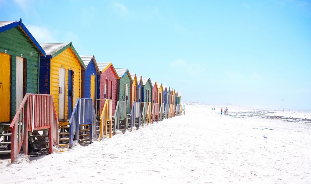 A colorful beach houses