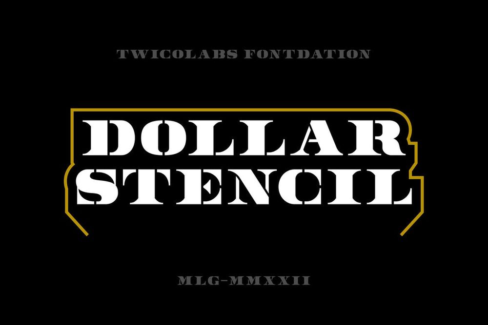 A money stencil font