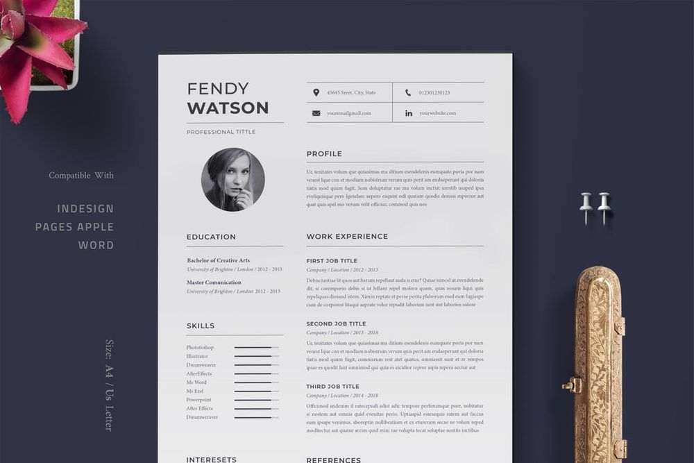 resume template indesign free download