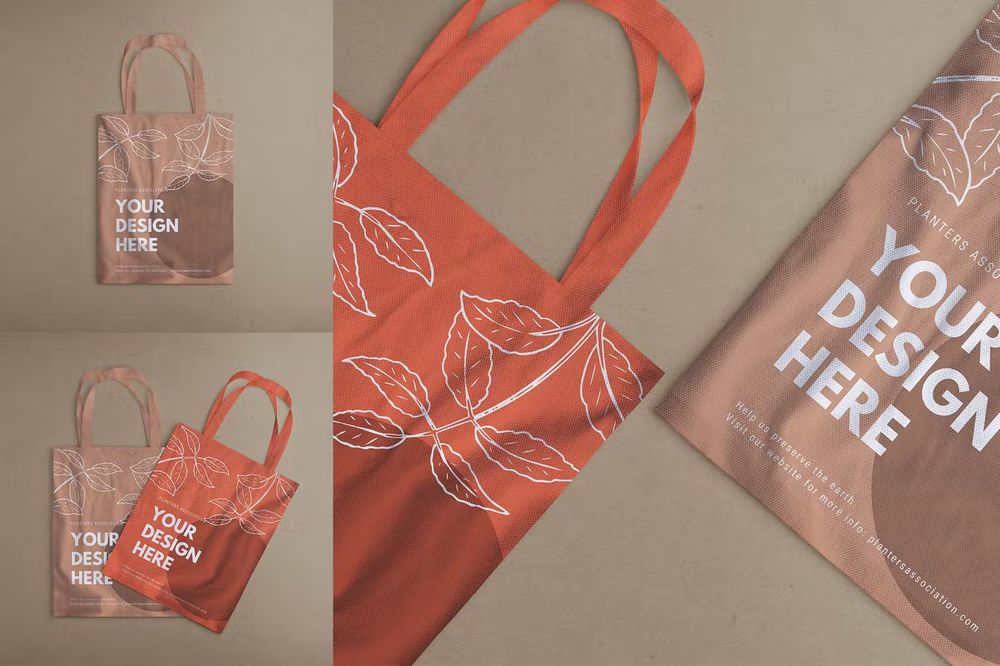 Autumn vibe tote bag mockup