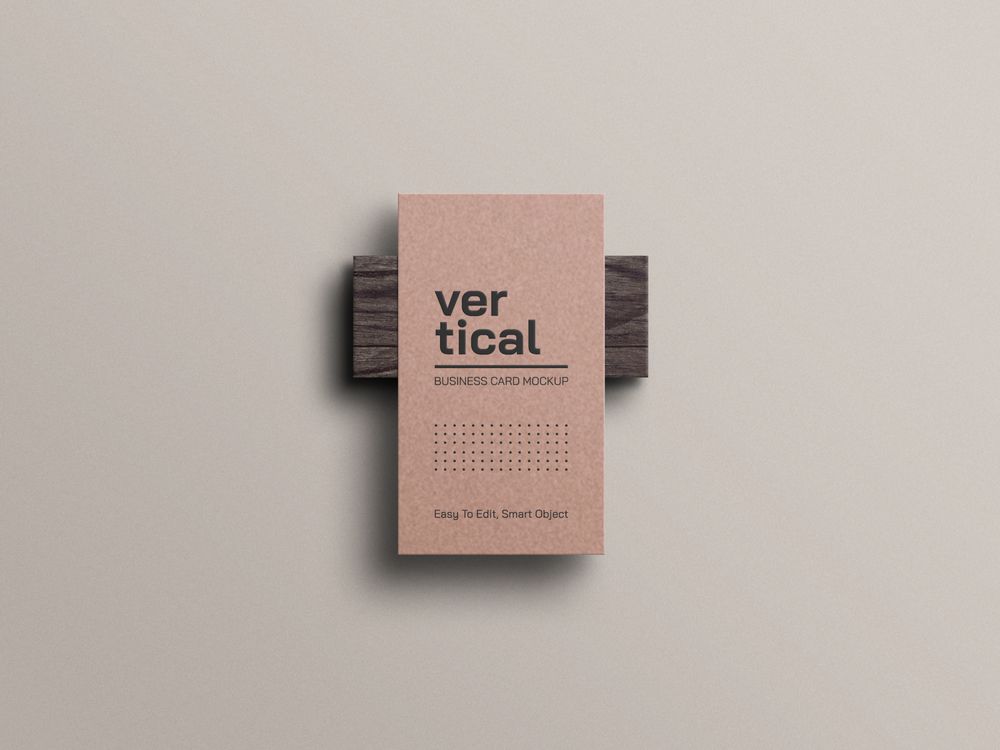 A free kraft paper business card mockup