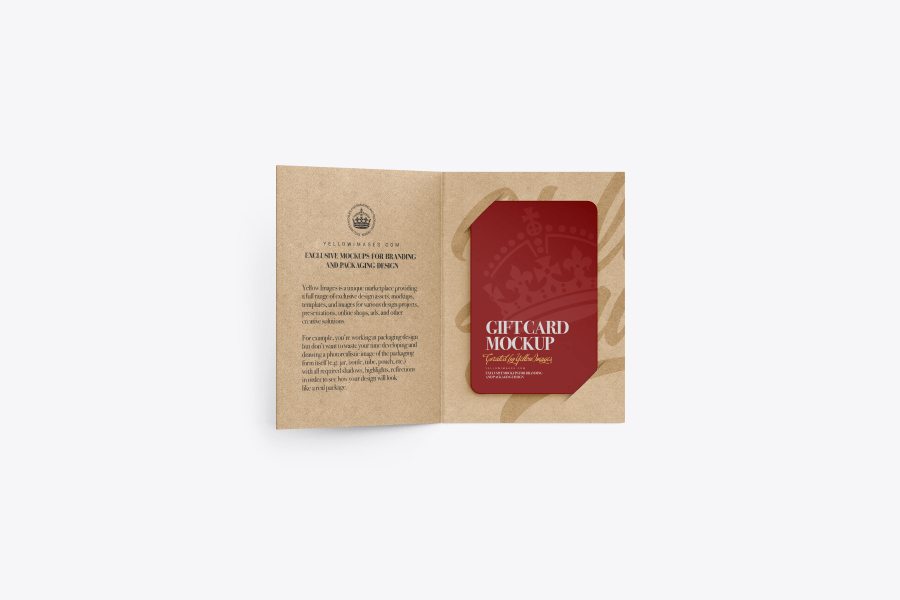 A card with kraft folder mockup