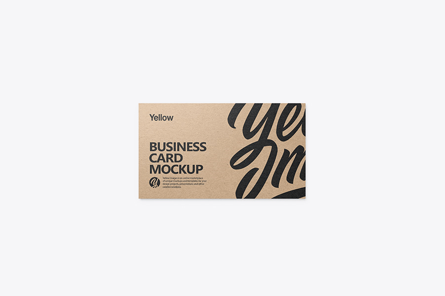 A kraft business card mockup