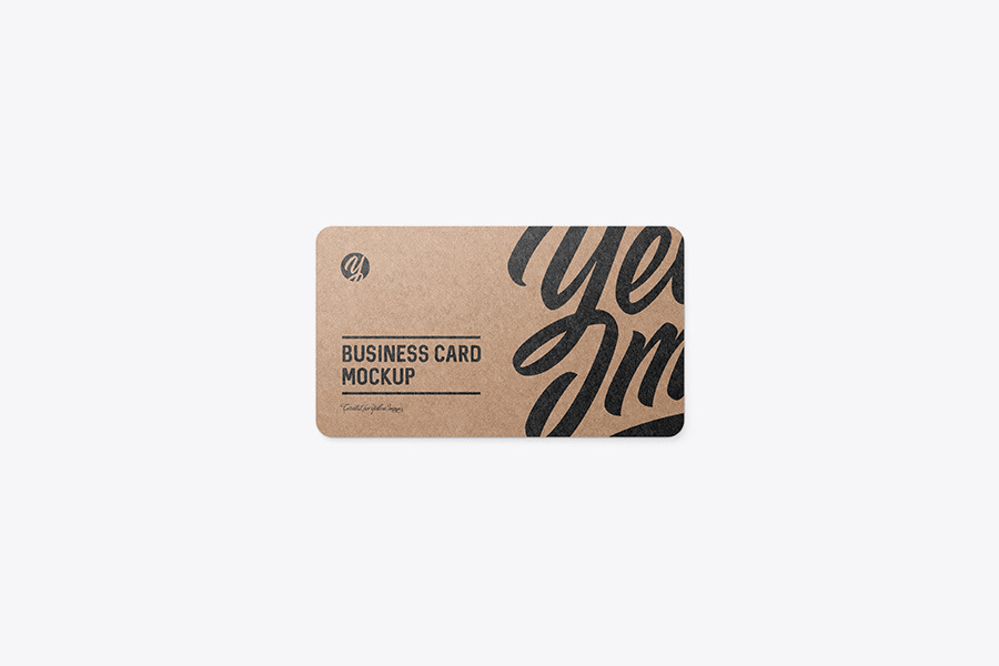 A kraft business card mockup template