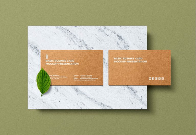 Karft paper business card mockups cover