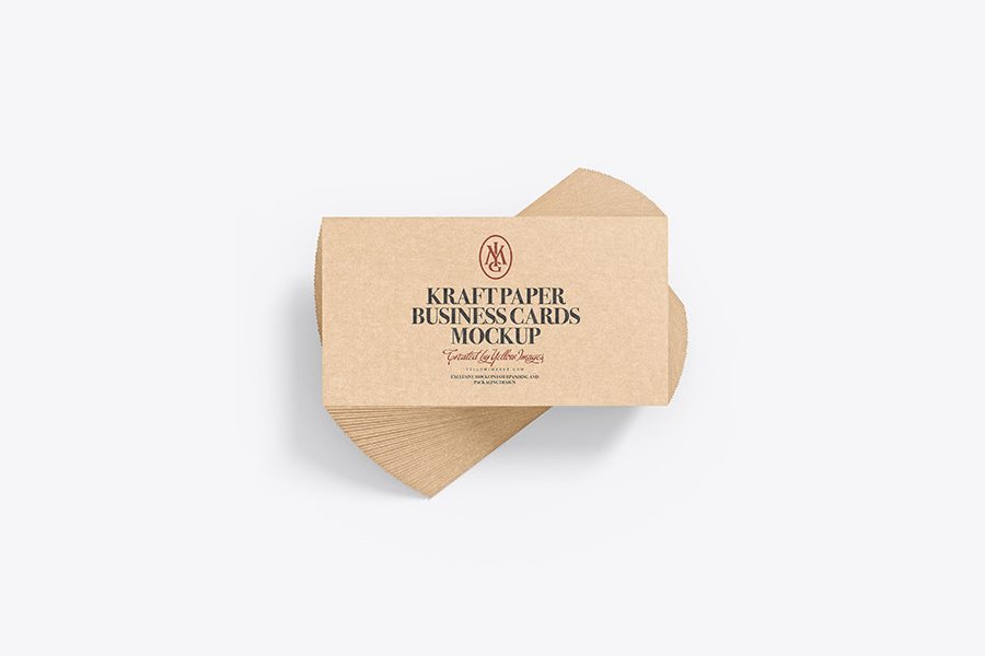 A kraft paper business cards mockup