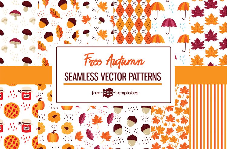 A set of free autumn patterns