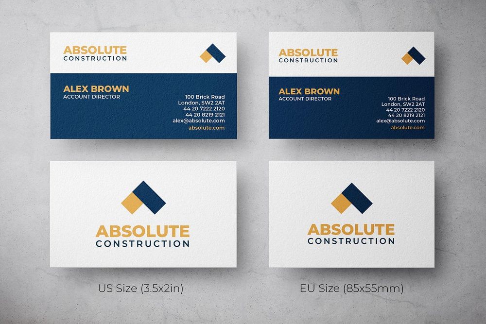 A construction business card template
