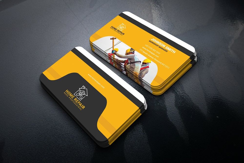 A construction business card template