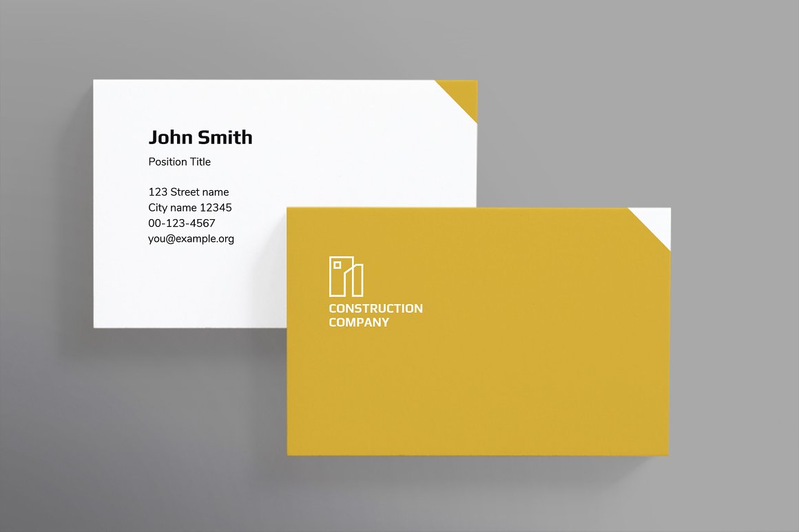 A construction company business card template