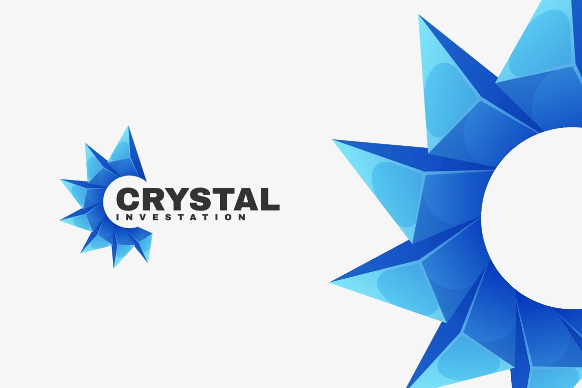 Crystal diamond fradient logo template