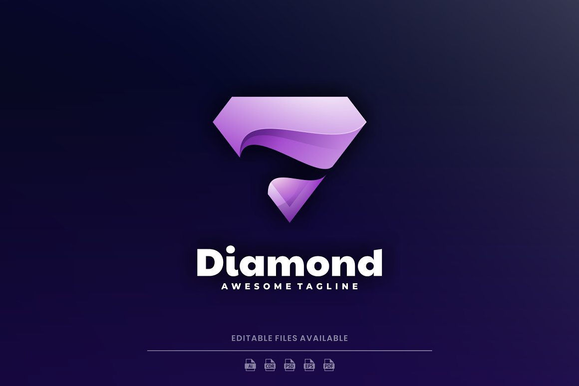 Gradient diamond logo template