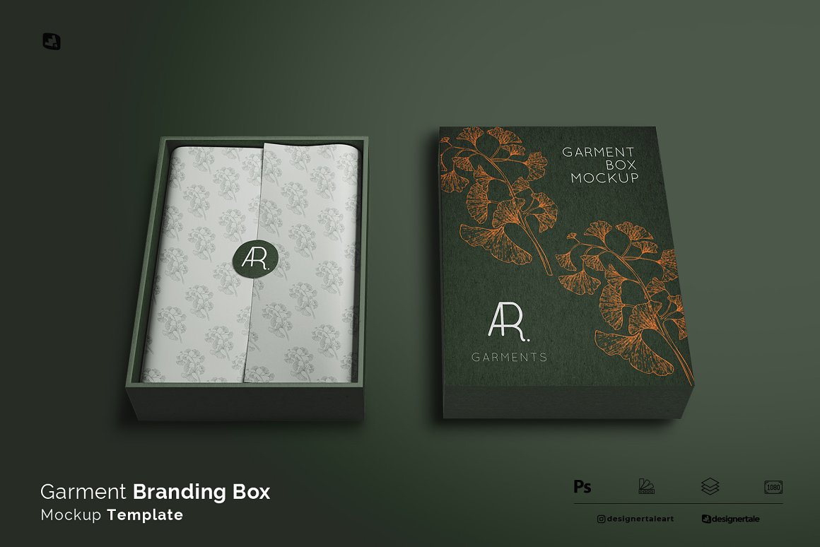 A garmet branding box mockup