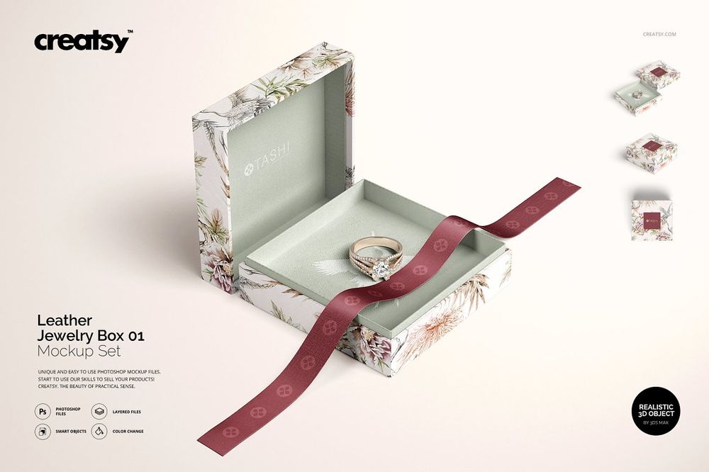 A jewelry box mockup templates