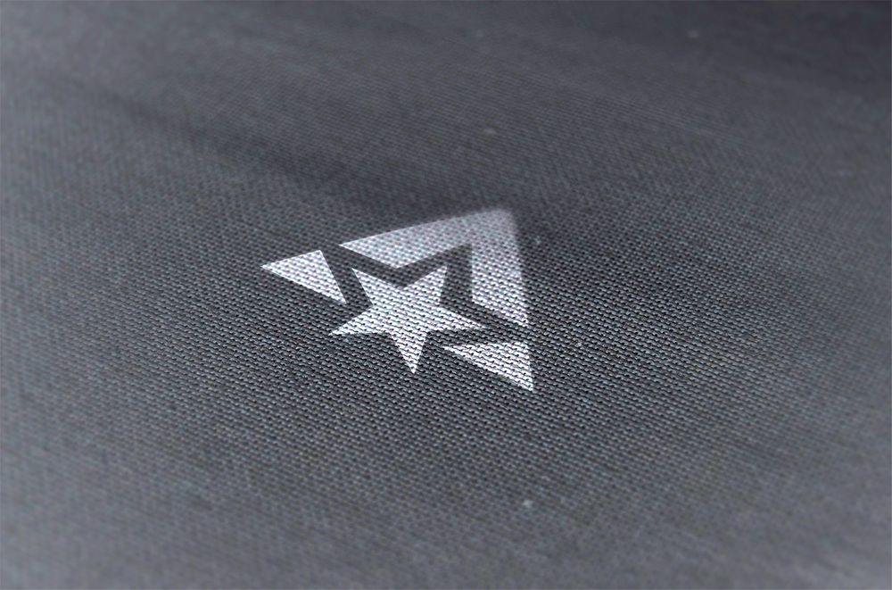 A free pressed on fabric logo mockup
