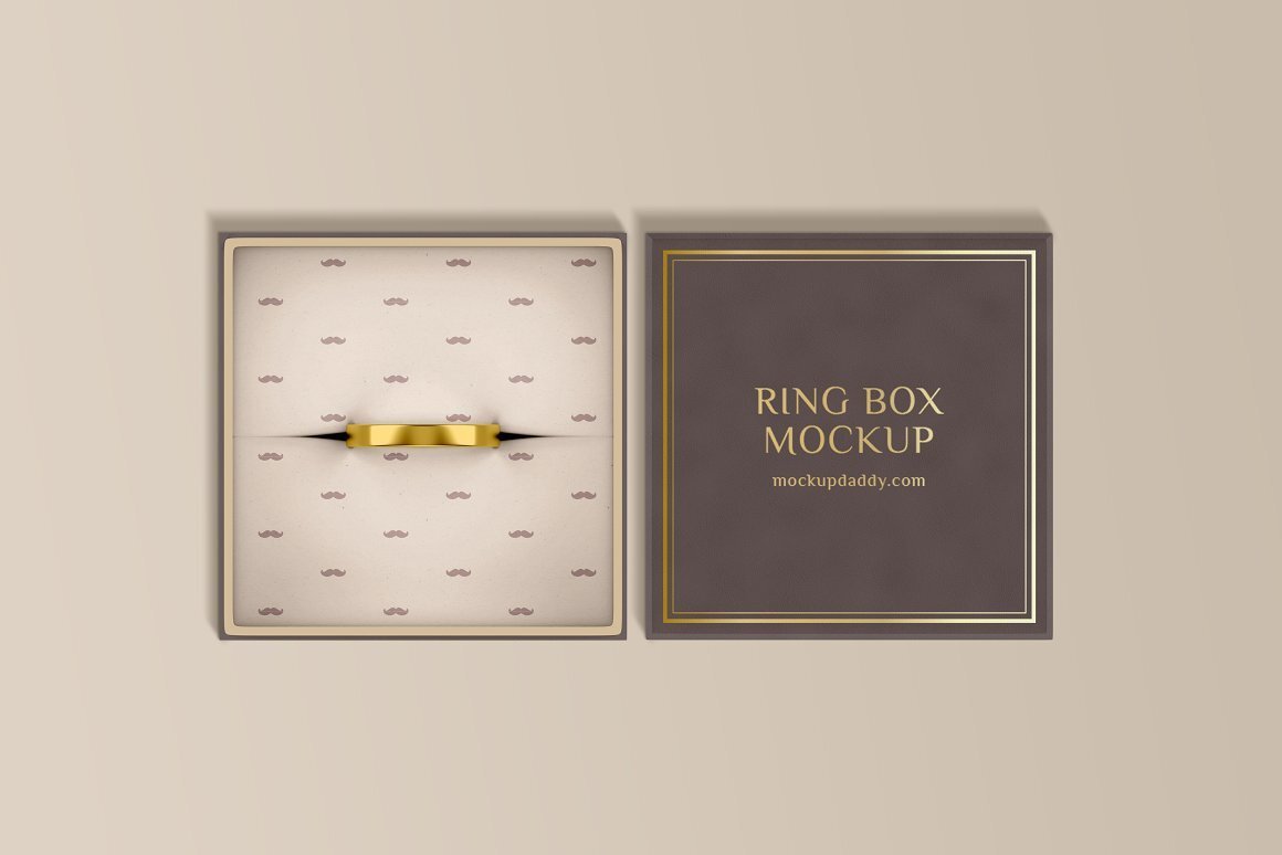 A ring box mockup template