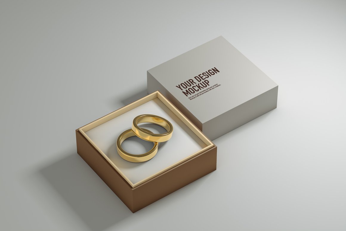 A ring box mockup template