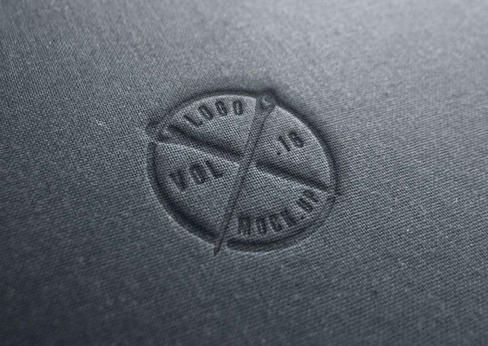 A free linen fabric and logo mockup