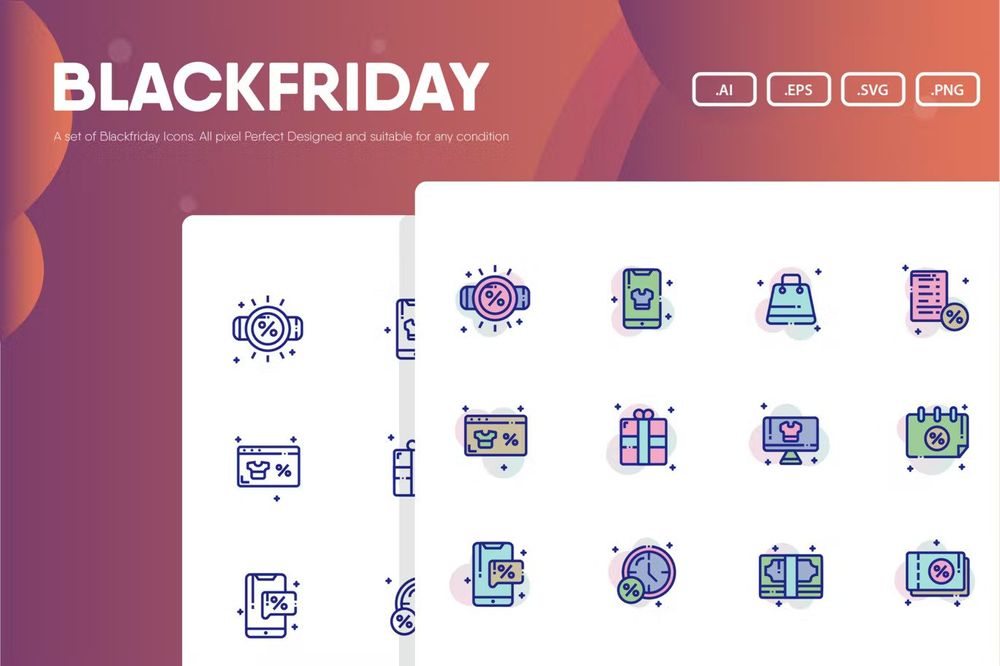 A black friday icon set