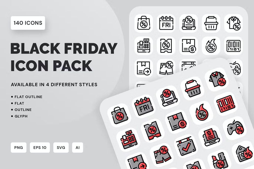 A black friday icon set