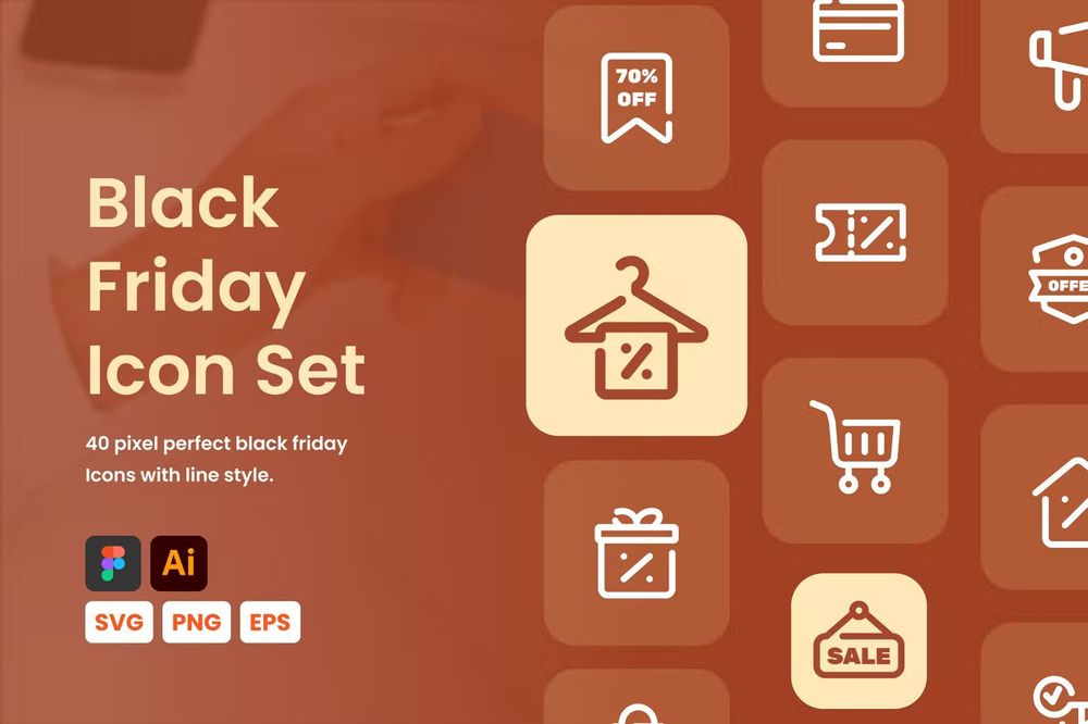 A black friday icon set