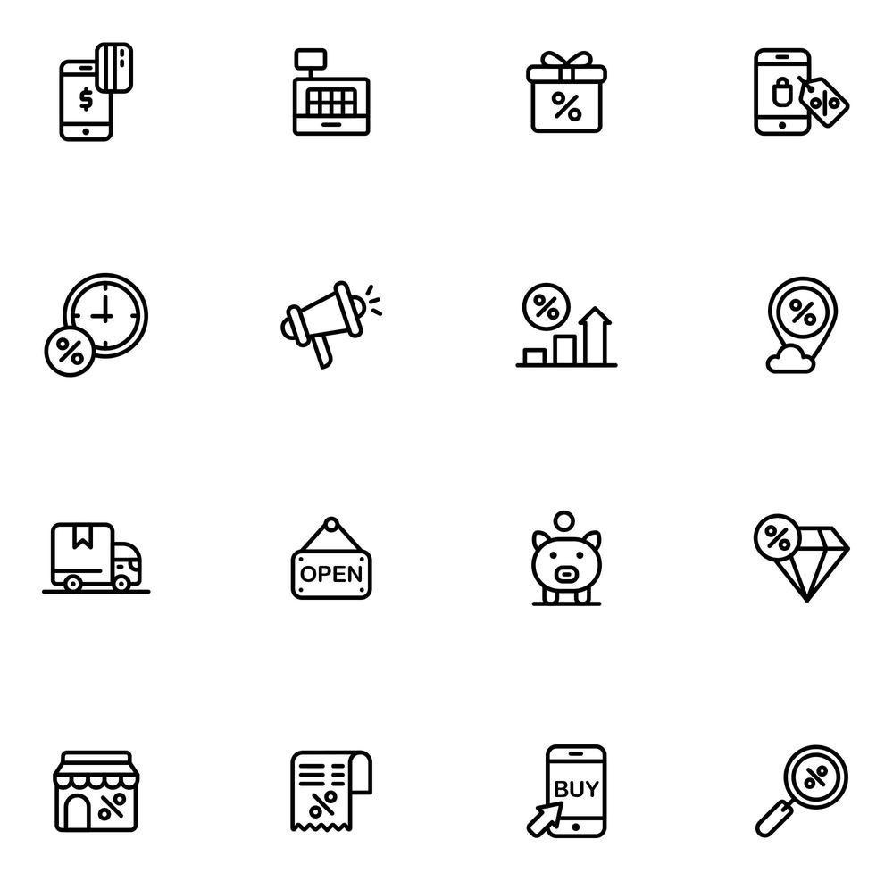 A free linear black friday icons