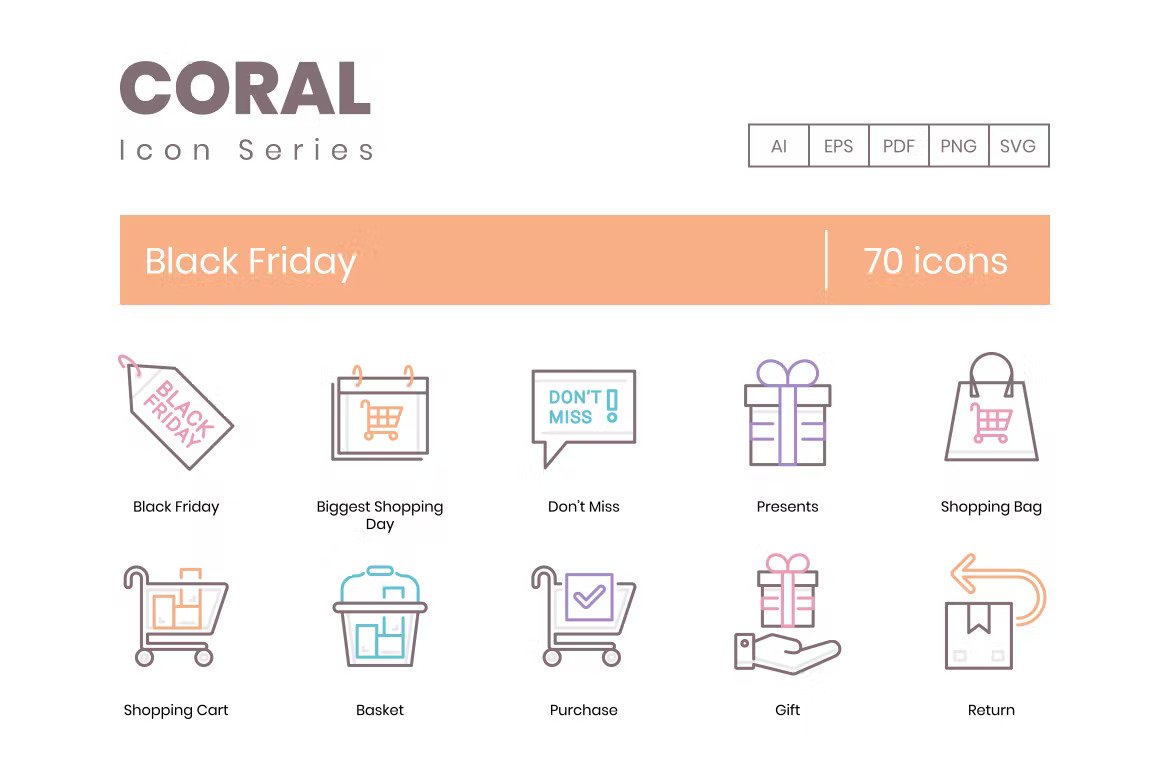 A black friday icon set