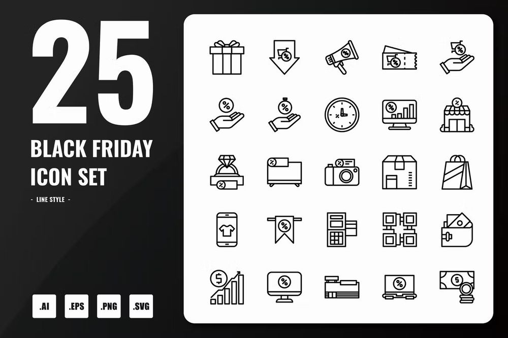 A black friday icon set