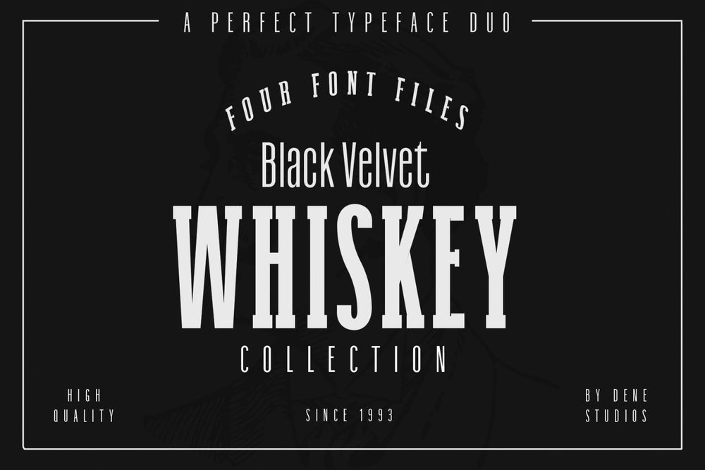 A collection of whiskey fonts