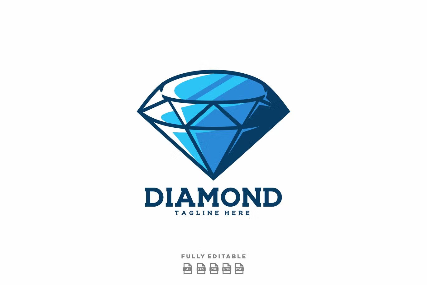 Blue diamond on white background logo
